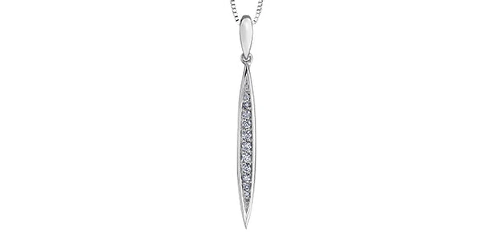 10K White Gold 0.07cttw Diamond Pendant