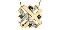 10K Yellow Gold 0.08 cttw Black Diamond & Diamond Necklace