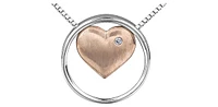 Sterling Silver & 10K Rose Gold 0.01cttw Diamond Necklace