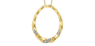 10K Yellow Gold 0.04 cttw Diamond Necklace