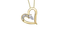 10K Yellow Gold 0.15 cttw Diamond Heart Necklace