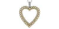 10K White and Yellow Gold 0.05 cttw Diamond Heart Pendant