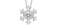 10K White Gold 0.02 cttw Canadian Diamond Snowflake Pulse Pendant, 18"