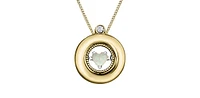 10K Yellow and White Gold Opal and Diamond Pulse Pendant