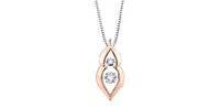 10K White and Rose Gold 0.20 cttw  Diamond  Pulse Pendant, 18"
