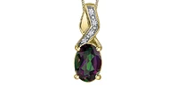 10K Yellow Gold Mystic Topaz & Diamond Necklace