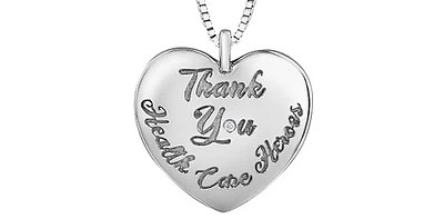 Sterling Silver 0.005cttw Diamond Heart Necklace