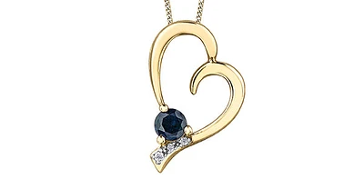 10K Yellow Gold Sapphire & Diamond Necklace