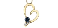 10K Yellow Gold Sapphire & Diamond Necklace