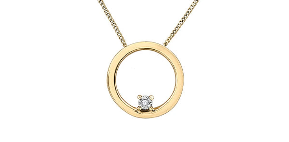 10K White and Yellow Gold 0.005 cttw Diamond Pendant
