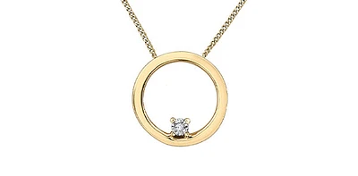 10K White and Yellow Gold 0.005 cttw Diamond Pendant