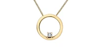 10K White and Yellow Gold 0.005 cttw Diamond Pendant