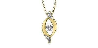 TRACKING - 10K Yellow Gold 0.06 cttw Diamond Pulse Pendant, 18"