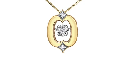 10K Yellow Gold 0.05cttw Diamond Pulse Pendant, 18"