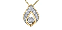 10K Yellow Gold 0.08cttw Diamond Pulse Necklace, 18"