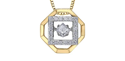 10K Yellow Gold 0.27cttw Diamond Pulse Pendant, 18"