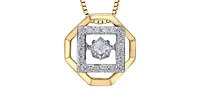 10K Yellow Gold 0.27cttw Diamond Pulse Pendant, 18"