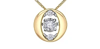 10K Yellow Gold 0.10cttw Diamond Pulse Pendant, 18"