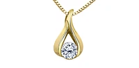 14K Yellow Gold 0.25 cttw Canadian Diamond Pendant, 18"