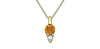 10K Yellow Gold Citrine and Diamond Pendant