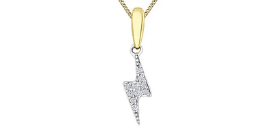 10K White & Yellow Gold 0.04cttw Diamond Lightning Bolt Pendant