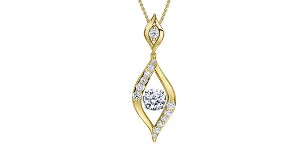 14K Yellow & White Gold Lab Grown 1.65cttw Diamond Necklace, 18"