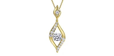 14K Yellow & White Gold Lab Grown 1.65cttw Diamond Necklace, 18"