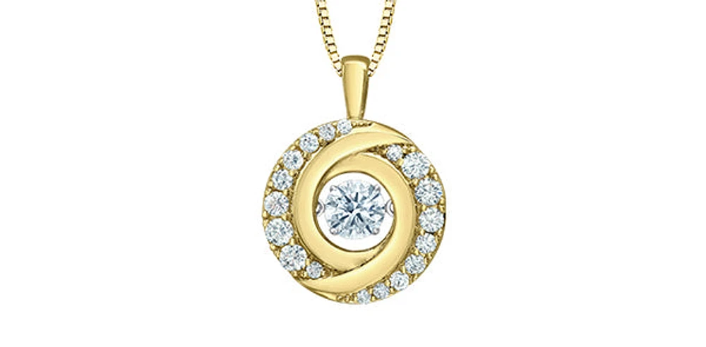 14K Yellow & White Gold Lab Grown 1.00cttw Diamond Necklace, 18"