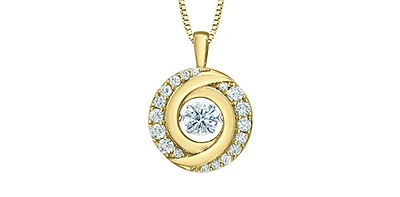 14K Yellow & White Gold Lab Grown 1.00cttw Diamond Necklace, 18"