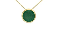 10K Yellow Gold 5mm Genuine Emerald Pendant, 18"