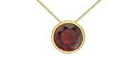 10K Yellow Gold 5mm Genuine Garnet Pendant, 18"