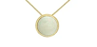 10K Yellow Gold 5mm Genuine Opal Pendant, 18"