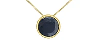 10K Yellow Gold 5mm Genuine Sapphire Pendant, 18"