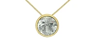10K Yellow Gold 5mm Genuine Topaz Pendant