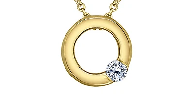 10K Yellow Gold 0.097 Canadian Diamond Infinity Pendant - 18"