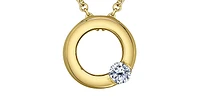 10K Yellow Gold 0.097 Canadian Diamond Infinity Pendant - 18"