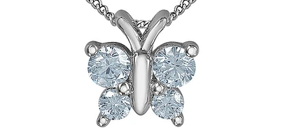 10K White Gold 0.34cttw Lab Grown Diamond Butterfly Necklace - 18 Inches