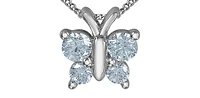 10K White Gold 0.34cttw Lab Grown Diamond Butterfly Necklace - 18 Inches