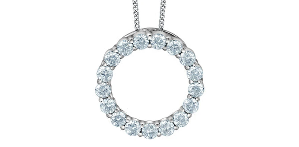 10K White Gold 0.50cttw Lab Grown Diamond Eternity Necklace - 18 Inches