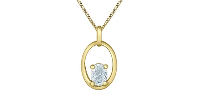 10K Yellow Gold 0.30cttw Oval Cut Lab Grown Diamond Necklace - 18 Inches