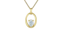 10K Yellow Gold 0.30cttw Oval Cut Lab Grown Diamond Necklace - 18 Inches