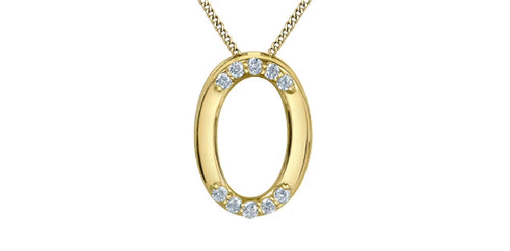 10K Yellow Gold 0.05cttw Lab Grown Diamond Necklace - 18 Inches