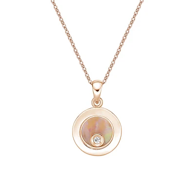 10K Rose Gold Floating diamond pendant