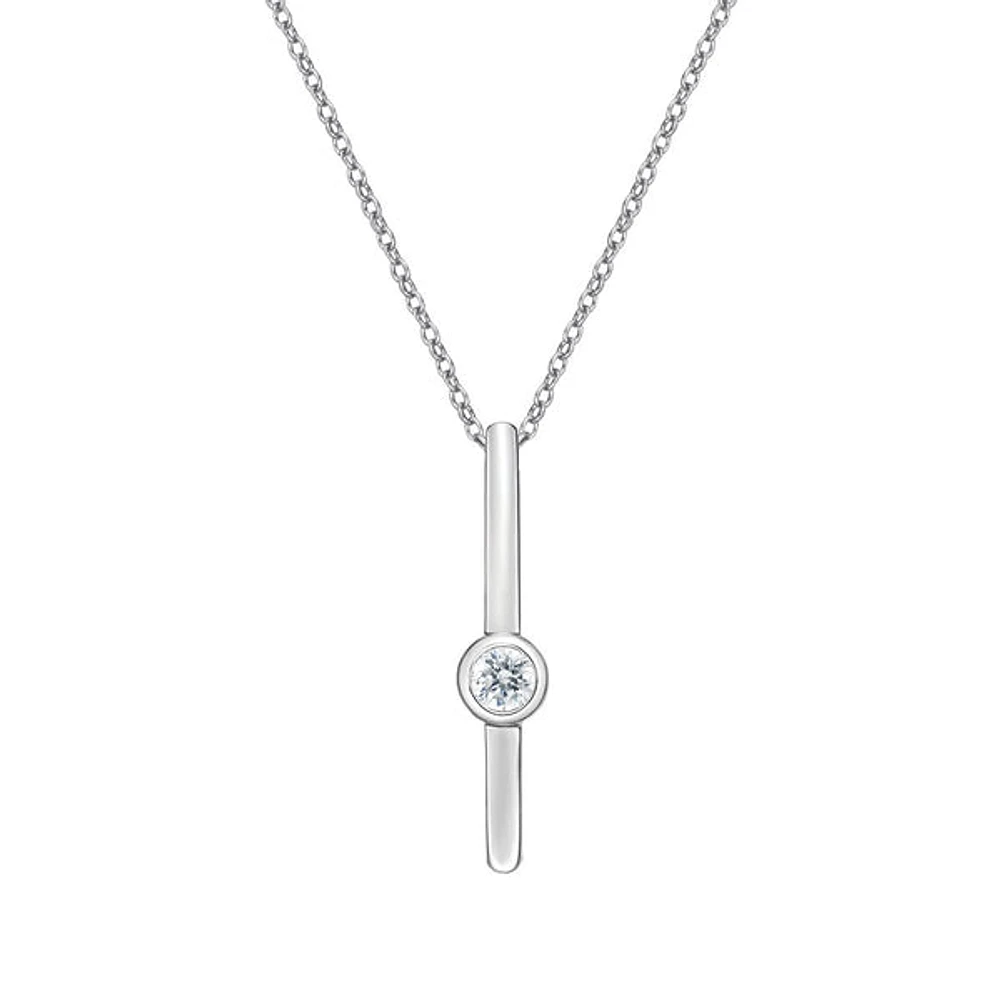 10K Gold Bezel-set Diamond pendant (no chain