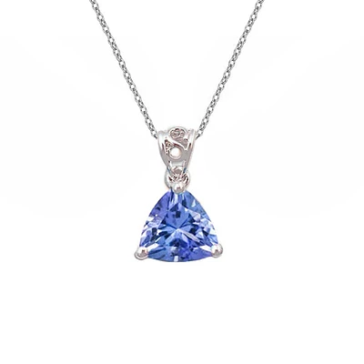 10K White Gold Prong-set Trillion Tanzanite pendant