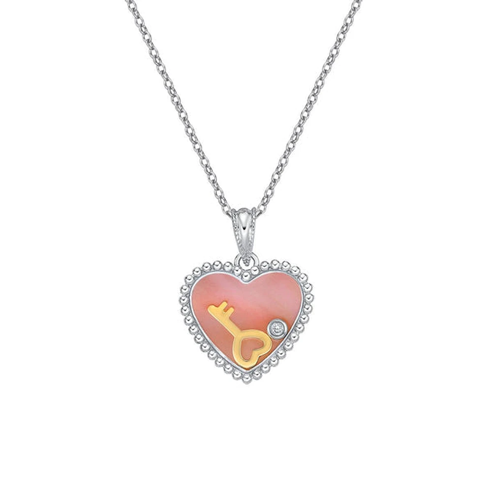 10K Gold Floating Heart Diamond Pendant
