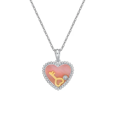 10K Gold Floating Heart Diamond Pendant