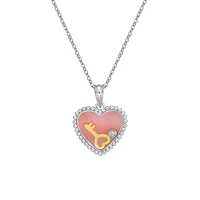 10K Gold Floating Heart Diamond Pendant