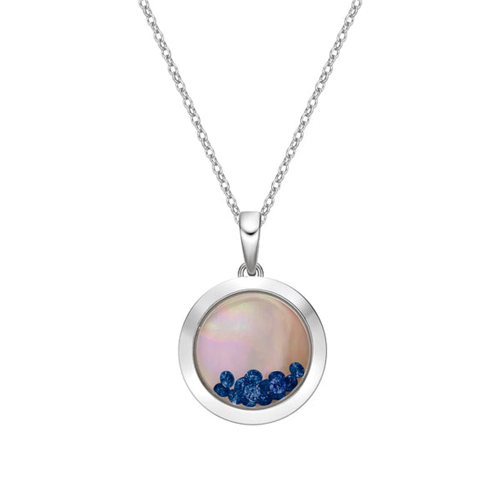 10K White Gold Floating Sapphire pendant