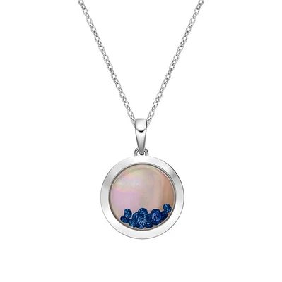 10K White Gold Floating Sapphire pendant
